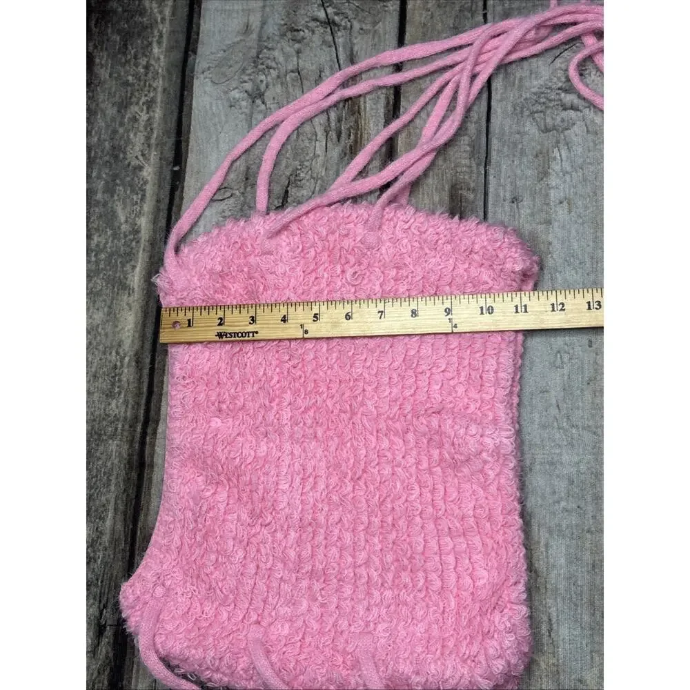 Sumwon Womens Pink Fringe Mini Skirt Textured Crochet Knit Side Tassel Sz Large